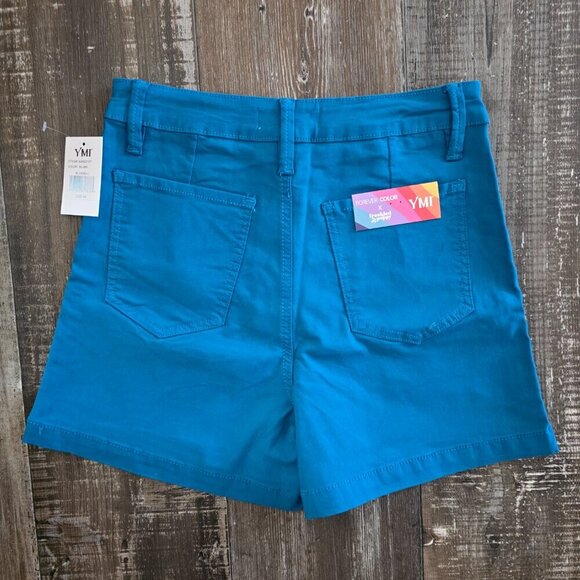 YMI Forever Color Woman's Shorts Blue Bell NWT Medium - Picture 2 of 7